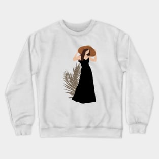 Woman in a black dress Crewneck Sweatshirt